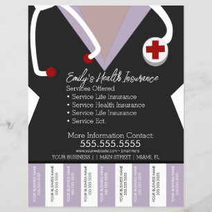 Flyer Seguro Saúde Enfermeira Desmembramento Negócios E