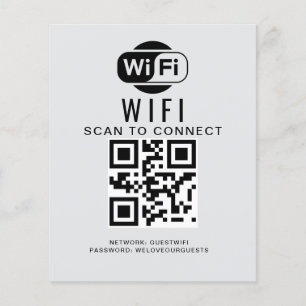 Flyer Senha Wifi Verificação de código QR para conexão