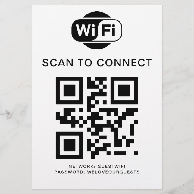 Flyer Senha Wifi | Verificação de código QR para conexão (Frente)