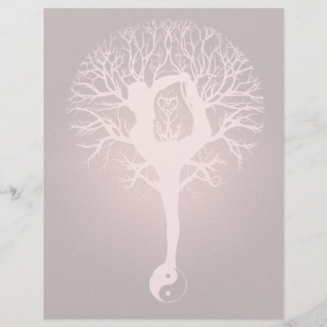 Flyer Senhora fazendo ioga com fundo vermelho. (Frente)