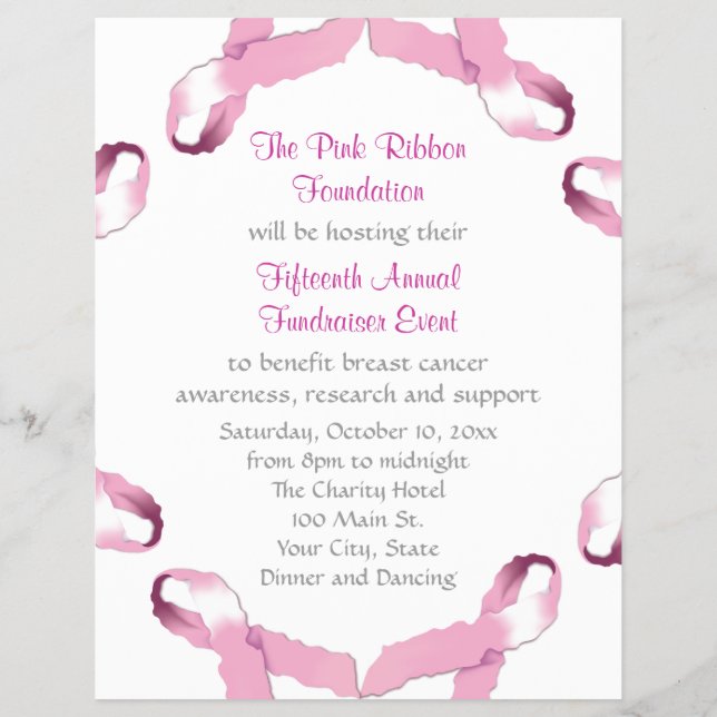 Flyer Sensibilização do Cancer de Fita Rosa (Verso)