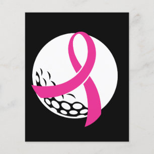 Flyer Sensibilização do Cancer de Fita Rosa de Golfe