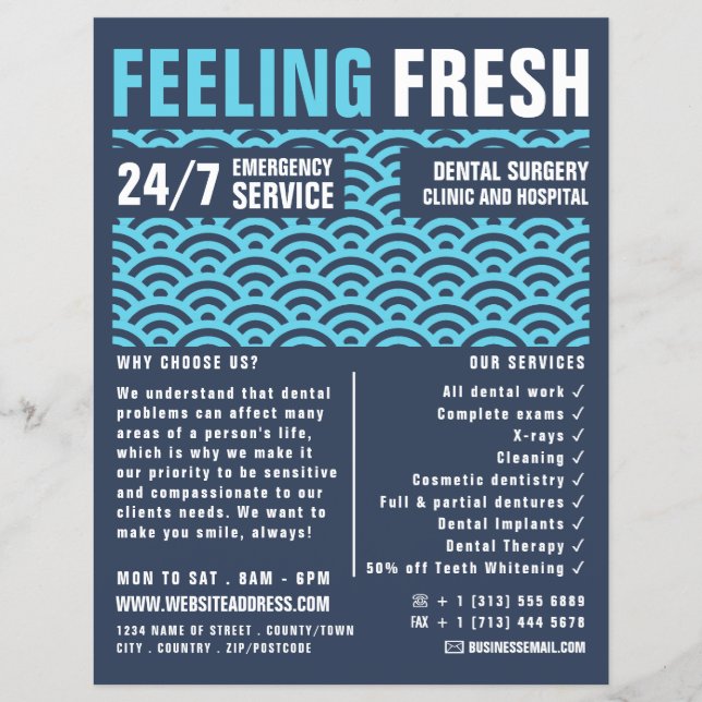 Flyer Sentimento Fresco, Odontologia, Adverso Dentista (Frente)