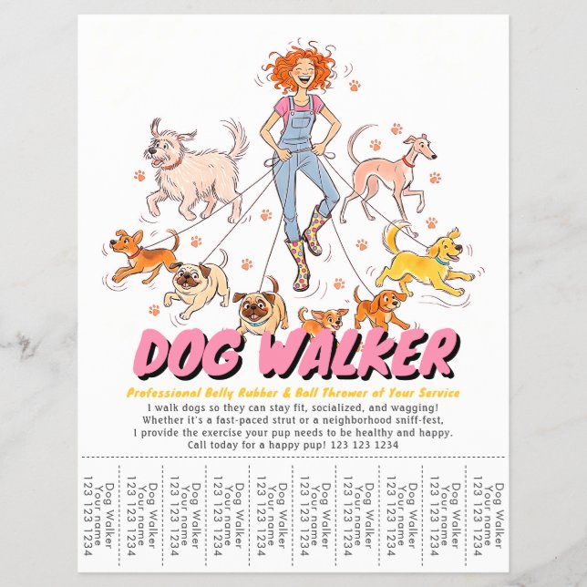 Flyer Serviço de Cuidado de Animais de Estimação e Passe (Frente)