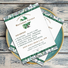 Flyer Serviço de jardinagem de plantas de aquarela, Hort