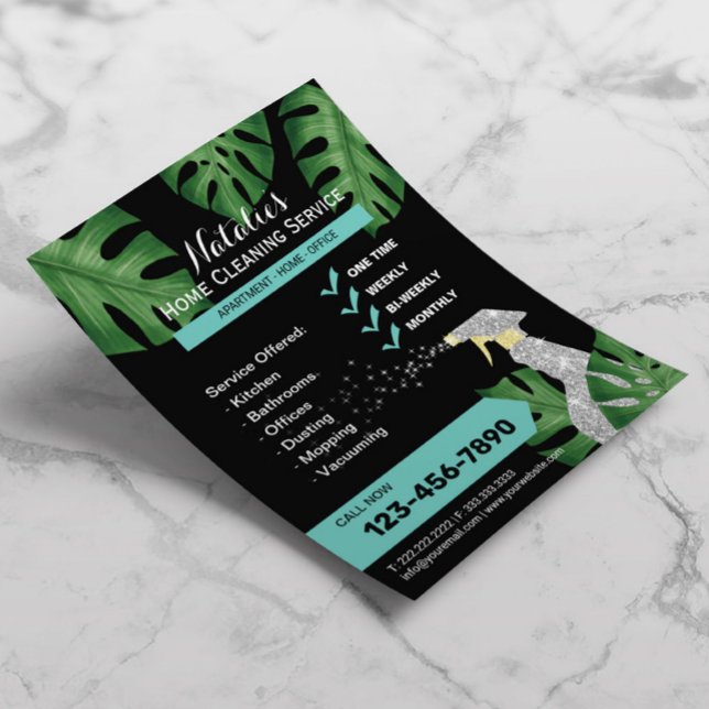 Flyer Serviço de Limpeza da Casa de Seres Humanos Tropic (Criador carregado)