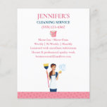 Flyer Serviço de Limpeza da Casa Maid bolinhas<br><div class="desc">Folheto comercial do Serviço de Limpeza da Casa,  cor-de-rosa e Bolinhas azul.</div>