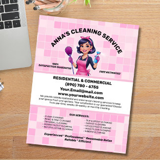 Flyer Serviço de Limpeza Profissional de Diaria Rosa