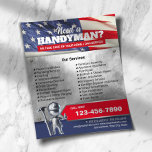Flyer Serviço de Reparação de Handyman Patriótico 3D - T<br><div class="desc">Folhetos Patrióticos do Serviço de Manutenção de Handyman Profissional.</div>