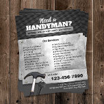 Flyer Serviço de Reparação e Manutenção Metálica do Hand<br><div class="desc">Folhetos Metálicos do Serviço de Manutenção de Retenção Profissional de Handyman.</div>