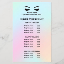 Flyer Serviço de Salão de Cílios Holográficos Moderno LI