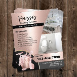 Flyer Serviço moderno de limpeza de casa Dourada<br><div class="desc">Folhetos de serviço de limpeza profissional em casa.</div>