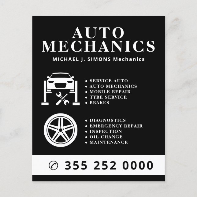 Flyer Serviço móvel de mecânico profissional de reparo d (Frente)