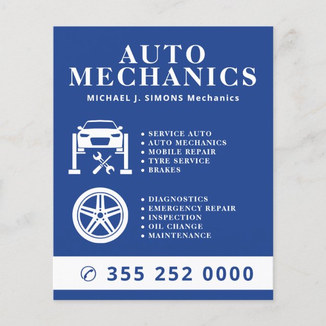 Flyer Serviço móvel de mecânico profissional de reparo d (Frente)