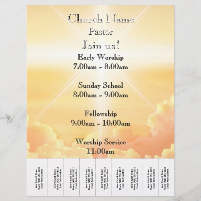 Flyer Serviços da Igreja das Nuvens de Ouro Celestiais (Frente)