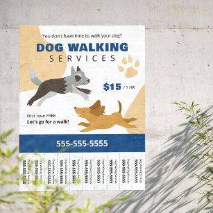 Flyer Serviços de Caminhada de Cachorro Despedaçados