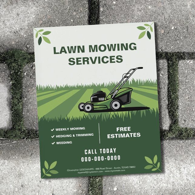 Flyer Serviços de Corte de Grama (Lawn Mowing Services Flyer)