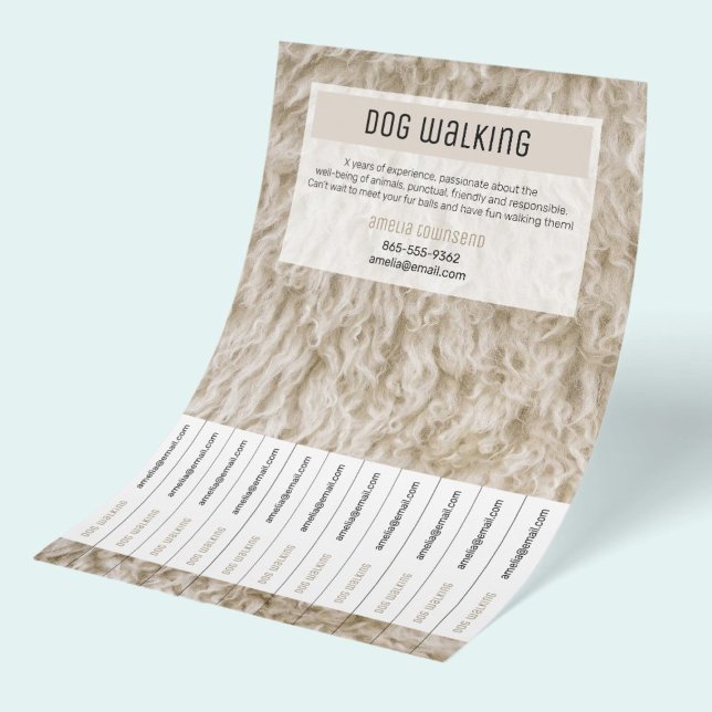 Flyer Serviços de Embelezamento de Animais de Estimação  (Neutral colors elegant modern Pet Grooming Services Promotional Flyers with tear off strips.)