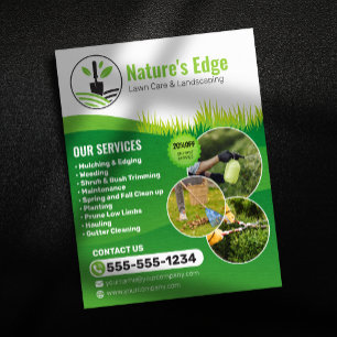 Flyer Serviços de Jardinagem, Corte de Grama e Cuidado c