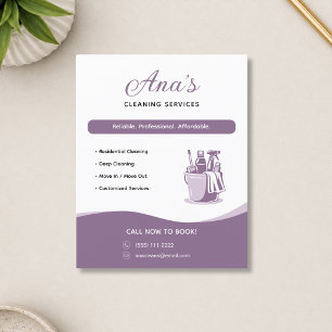 Flyer Serviços de Limpeza Casa Mauve Promocional