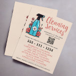 Flyer Serviços De Limpeza Frasco Para Pulverização<br><div class="desc">Folheto de serviços de limpeza simples, perfeito para promover empresas de limpeza domésticas e comerciais. Este folheto concebido profissionalmente apresenta uma ilustração desenhada à mão de uma garrafa de spray de limpeza azul rodeada de flores delicadas num fundo rosa-claro e pincelado. A frente inclui uma tipografia elegante de script para...</div>