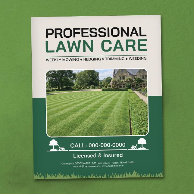 Flyer Serviços de Manutenção de Jardins (Lawn Care Services Flyer)