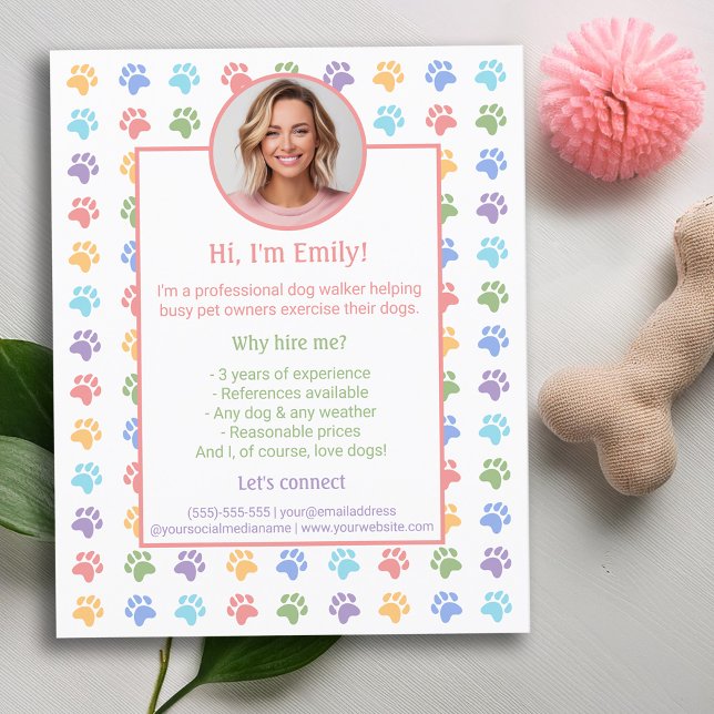 Flyer Serviços de Navegação de Cachorros Personalizados  (Criador carregado)