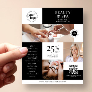 Flyer Serviços de Negócios de Beleza Minimalista Promoci