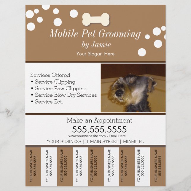 Flyer Serviços de Pet Cuidados Higiênicos para Cães Tira (Frente)
