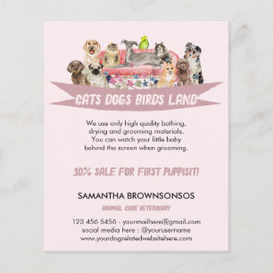 Flyer Serviços de Pet Sitter Cachorro Gato Pássaro S