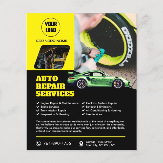 Flyer Serviços de reparo automático (Frente)
