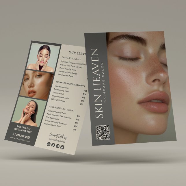 Flyer Serviços de Spa de Cuidados com a Pele Neutros Mod (Criador carregado)