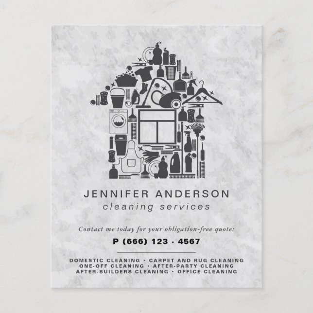 Flyer Serviços modernos de limpeza de Cinzas (Frente)