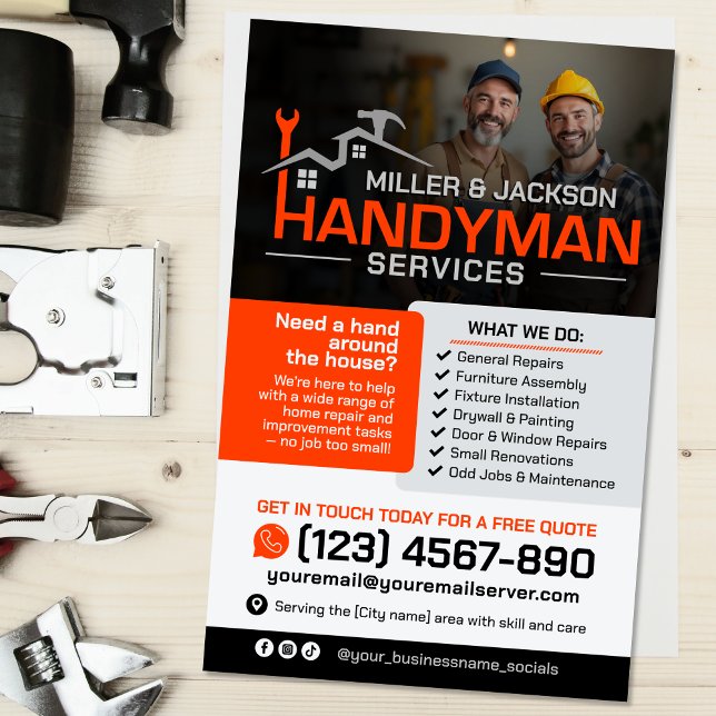 Flyer Serviços para o Handyman - Reparo e Manutenção Dom (Criador carregado)