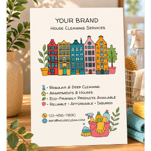 Flyer Serviços Personalizados de Limpeza de Casa QR