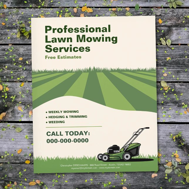Flyer Serviços Profissionais de Corte de Grama (Professional Lawn Mowing Services Flyer)