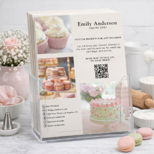 Flyer Serviços Promocionais de Chef de Pastelaria de Pad