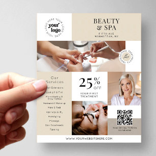 Flyer Serviços Promocionais de Negócios de Beleza Neutra