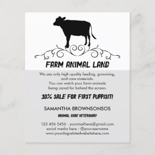 Flyer Serviços Veterinários para Animais de Fazenda vaca