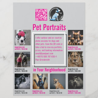 Flyer Sessão de Fotografia de Animais de Estimação com Q