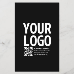 Flyer Seu logotipo com código QR e texto editáveis