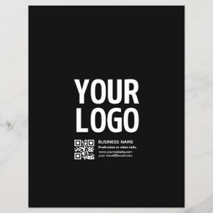 Flyer Seu logotipo com código QR e texto editáveis