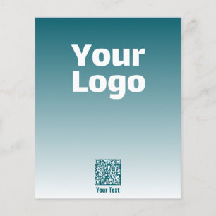 Flyer Seu logotipo com código QR editável e gradiente Om