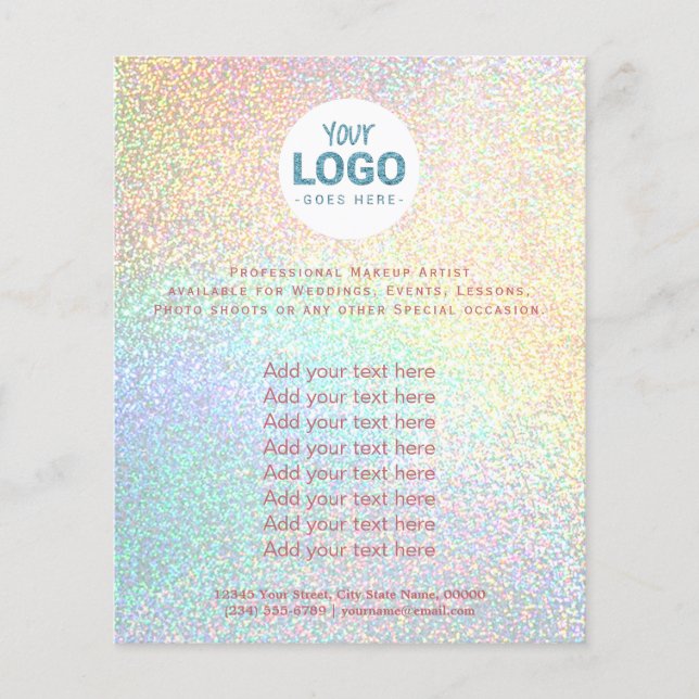 Flyer seu logotipo no falso arco-íris (Frente)