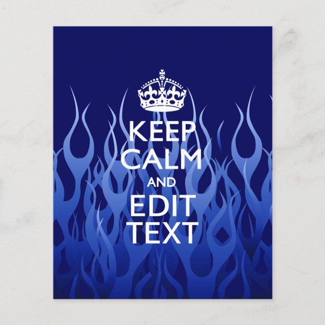 Flyer Seu texto sobre manter calma nas chamas azuis (Frente)