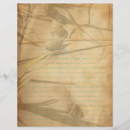 Flyer Shells in Grass Vintage Lined Binder Paper