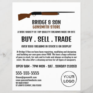 Flyer Shotgun Design, Gunsmith, Gunstore Advertising