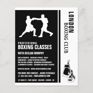 Flyer Silhouette Boxing Match, Boxing Classe Advert Flye
