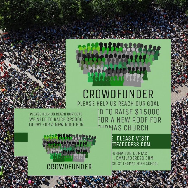 Flyer Silhouette Crowd Design, Crowdfunder, Crowdfunding (Criador carregado)