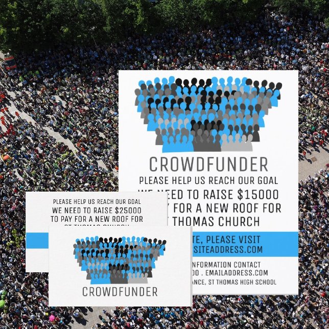Flyer Silhouette Crowd Design, Crowdfunder, Crowdfunding (Criador carregado)